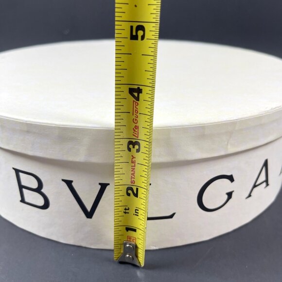 Bvlgari EMPTY Ivory Round Perfume Gift Box Ribbon Luxury Designer Storage READ - Picture 16 of 16